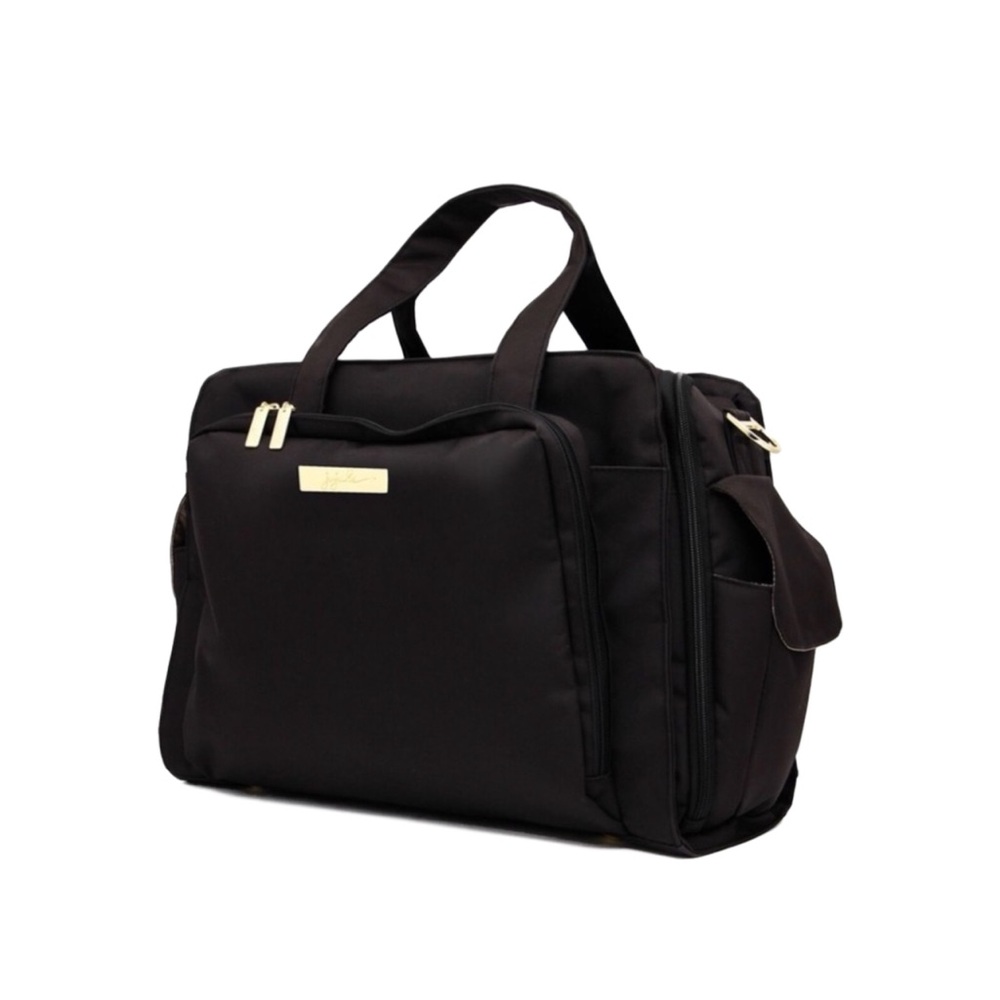 JuJuBe Classy Black Diaper Bag Gold Hardware Tote & Shoulder Bag Straps